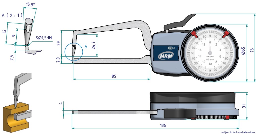 MRM-D2R20 Caliper Gauge