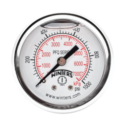 PFQ1233 Winters Dial Pressure Gauge (0 to 5000) psi , (0 to 34473.8) kPa