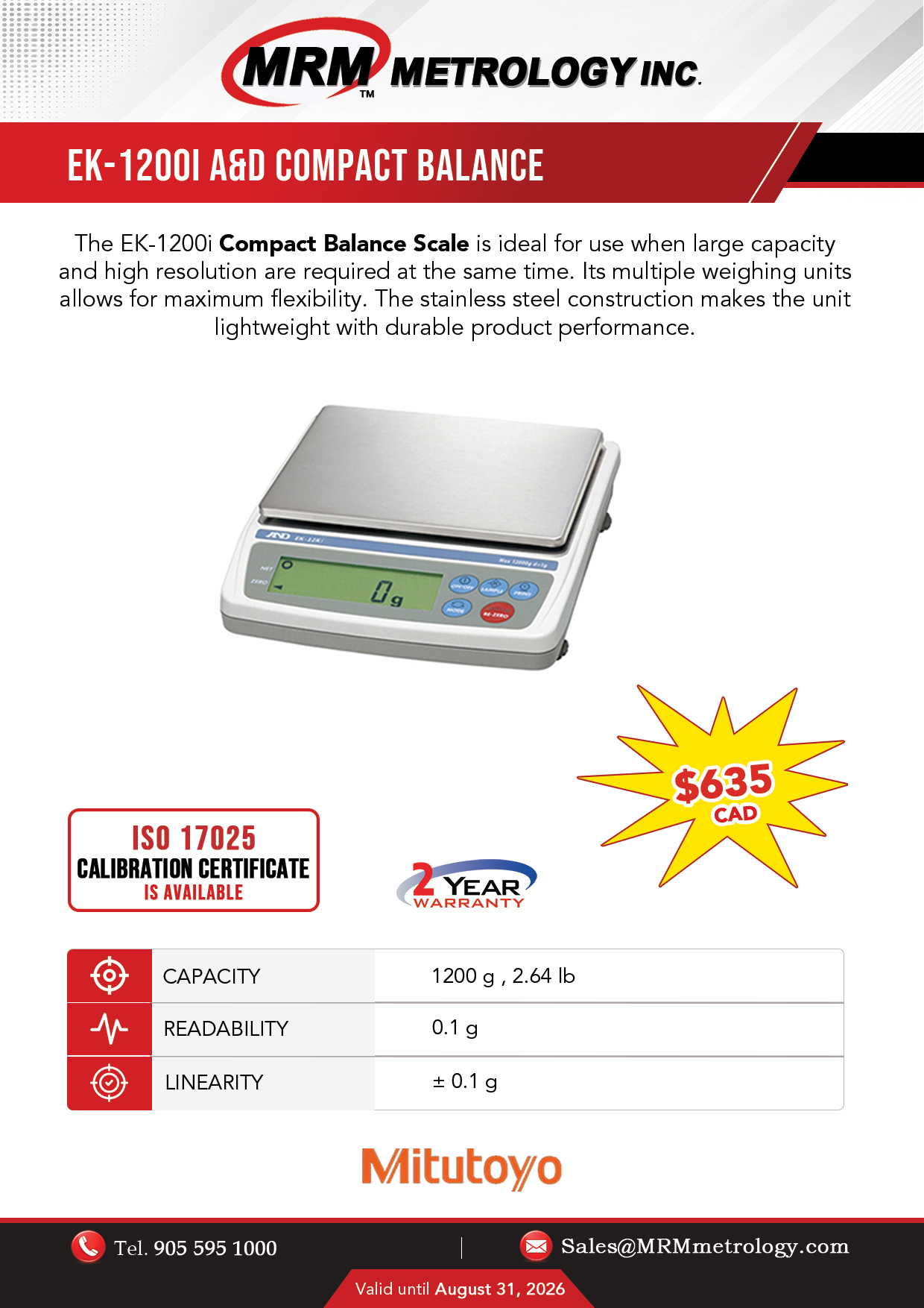 EK-1200i A&D Compact Balance on Sale